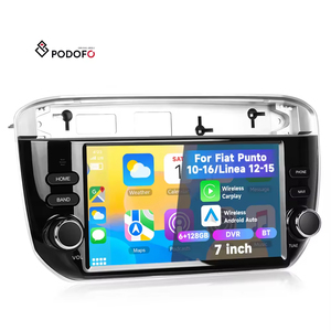 Estéreo Inalámbrico Inteligente para Auto Compatible con CarPlay y Android Auto, Pantalla IPS, Cámara para Tablero, WiFi, Específico para Fiat Punto y Linea - Product Image 1