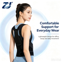 Ceinture de soutien lombaire en maille réglable avec bretelles croisées pour une posture améliorée, à porter sous les vêtements pour usage quotidien