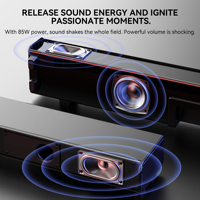 Barra de Sonido Portátil con Bajos Profundos, Subwoofer, Sistema de Cine en Casa, Altavoz Inalámbrico Bluetooth con AUX, Compatible con Computadora y Teléfono Móvil