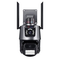 Caméra de surveillance extérieure intelligente P11 1080P à double vue WiFi/4G avec interphone vocal, double objectif, vision nocturne infrarouge et panoramique 360°