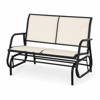Chaise berçante moderne pour 2 personnes avec cadre en acier enduit de poudre pour extérieur causeuse planeur patio double balançoire pour villa cour arrière