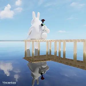 Vincentaa كبيرة في الهواء الطلق الحيوانات الزخرفية منحوتات الأرنب يمكن تخصيصها للفن الحديث 3D التصميم الأصلي