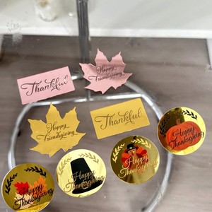 Décorations de cupcakes en acrylique miroir doré pour Thanksgiving, formes citrouille et dinde, pour mini-gâteaux, fournitures de fête - Product Image 5