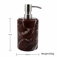 Ensemble de salle de bain en marbre Rosso Levanto NANWEI, accessoires de vanité sur mesure en gros pour la décoration d'hôtels de luxe