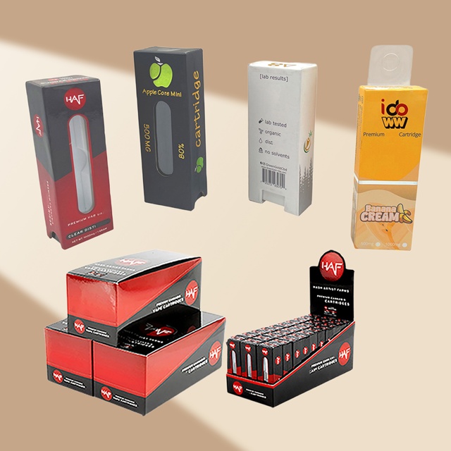 Custom 0.5ml 1ml Empty Child Resistant Cartridge Packaging Box Child Proof Box With Eva Foam and CR Button