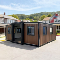 Maison conteneur préfabriquée extensible, écologique, alimentée à l'énergie solaire, étanche, durable, en acier léger, mobile, bureau, cuisine, chambre