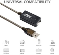 10 Meter Hochgeschwindigkeits-480-Mbps-USB-2.0-Typ-A-Stecker-auf-A-Buchse Aktives Verlängerungskabel mit Repeater für Drucker, Scanner und Mehr