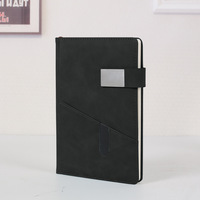 Nouveau carnet de notes promotionnel en cuir PU A5 de haute qualité avec boucle magnétique, noir, personnalisable avec logo, idéal comme cadeau 2026