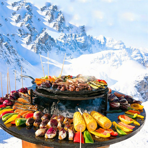 Patio Outdoor Garden Furniture Set <strong>Gas</strong> Propane BBQ Fire Pit Tables Round Fire Pit Table for BBQ - Product Image 2
