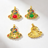 Vintage Emaille Pfau Anhänger Charms aus Zinklegierung mit Öltropfen-Veredelung für handgemachten Schmuck DIY Halsketten-Zubehör Großhandel
