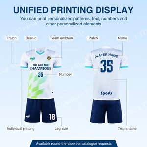 Ensembles de maillots de football imprimés par transfert thermique sur tout le corps, maillots de football de haute qualité à bas prix, vêtements de sport pour hommes, découpe automatisée - Product Image 2