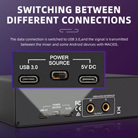 Interfaz de Audio USB Profesional Rayco MQ22 ASIO de 2 Canales, Preamplificador de Micrófono, Tarjeta de Sonido de Baja Latencia, Voz Ajustable para 2 Personas