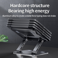 Support pliable pour ordinateur portable en alliage d'aluminium avec hauteur réglable, design ergonomique élégant pour ordinateur portable et tablette