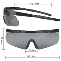 Lunettes tactiques résistantes aux chocs avec 3 lentilles interchangeables, sports de plein air, cyclisme, moto, lunettes de tir unisexes
