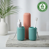 Étui de voyage portable MONR pour brosse à dents, support pour pinceaux de maquillage, boîtes de rangement en plastique, conteneurs de rangement pour brosses à dents