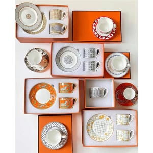 European-style Retro New Bone China Coffee <strong>Cup</strong> Set Eco-Friendly Durable Household Couple Ceramic <strong>Cups</strong> <strong>Saucers</strong> for Afternoon Tea - Product Image 5