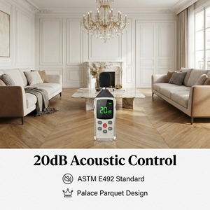 Parquet en chêne blanc de style château français, 770x152mm, avec contrôle acoustique, pour salons de luxe et utilisation extérieure - Product Image 1