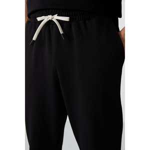 Conjunto Deportivo para Hombre, Negro, de Algodón, Corte Holgado, Casual, Transpirable, Diseño Simple, Manga Corta para Adultos - Product Image 4