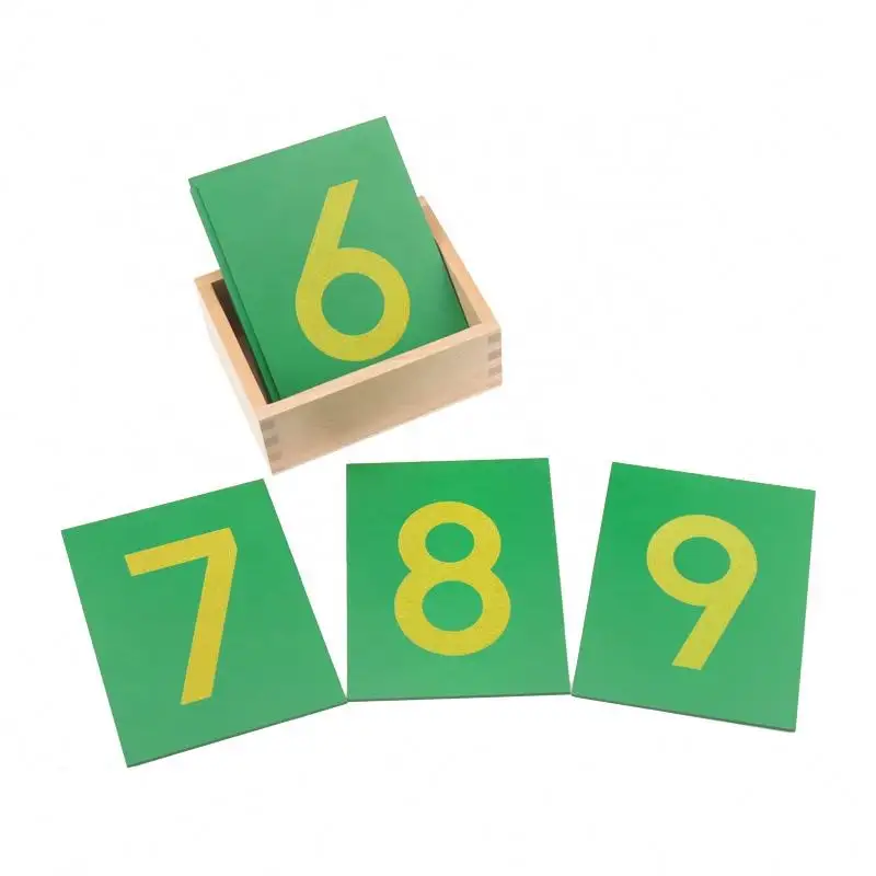 New Montessori Math Wooden Sandpaper 0-9 Numbers Tracing Board Children Early Education Set Kids Hand-eye Coordination Toys