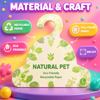 Cintre en carton blanc épais imprimable et recyclable, personnalisé pour vêtements de chien, pour présentation en magasin et usine