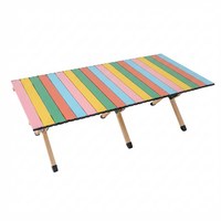 Table de camping pliante légère arc-en-ciel, portable, pour pique-niques en plein air et fêtes