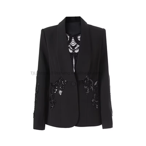 Women's Beaded <b>Sequin</b> 2 Piece Set Sheer Wide Leg <b>Pants</b> Hollow Out Back Embellished Suit Evening Party Fashion - Product Image 2