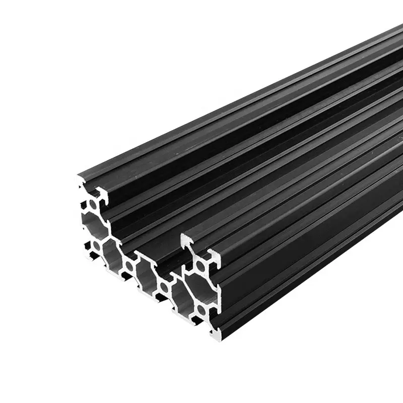 Profilé aluminium industriel à fente en V, Extrusion de faisceau 4080 C avec anodisation noire