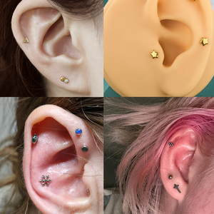 Labret sans filetage en titane ASTM F136, sans pierre, plaqué or, avec système Push Pin, bijou de piercing pour Tragus et Hélix - Product Image 3