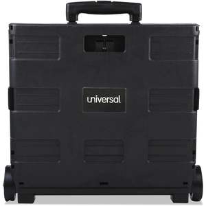 Universal Black <b>Folding</b> Container 18 1/4\"x15\"x18 1/4\" to 39 3/8\" Heavy Duty Mobile Storage <b>Crate</b> with Mesh Style (14110) - Product Image 5