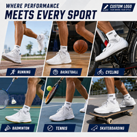 Chaussettes de sport respirantes de haute qualité pour hommes, chaussettes rembourrées sportives, chaussettes de cyclisme, de course à pied, personnalisables
