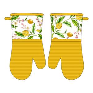 Mitaines de four en coton imprimées imperméables Ustensiles de cuisine antidérapants Moufles de barbecue Ustensiles en coton silicone lavables - Product Image 2