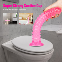 Nuevo Dildo de Rosca Súper Largo y Grande de 2023, Dildo de Gelatina Transparente de Cristal, Juguete Sexual para Adultos Súper Realista