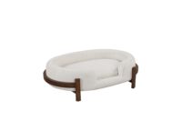 Hamac pour chat de haute qualité en bois, montage facile, design moderne du milieu du siècle, tissu résistant aux griffures, lit surélevé pour chat de qualité supérieure