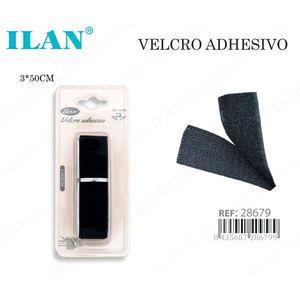 Ilan Velcro Adhesive <b>Tape</b> 3x50 Cm Black <b>Hook</b> <b>And</b> <b>Loop</b> Strip For Craft <b>And</b> Home Use - Product Image 1