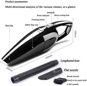 Aspiradora de mano de alta potencia para coche húmedo y seco 12000pa aspiradora de coche aspiradora inalámbrica portatil - Product Image 5