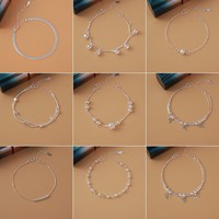 Pulsera Plateada para Estudiantes con Retención de Color, Pulsera Sencilla para Mujer, Joyería de Mariposa Estilo Coreano, Regalo de Moda, Fabricantes
