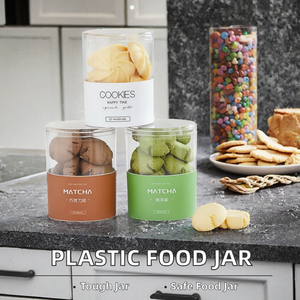Transparent Plastic <b>Cookie</b> <b>Jar</b> Round Food Storage Container With Lid for Biscuits Candy Nuts Gift Packaging/ - Product Image 2