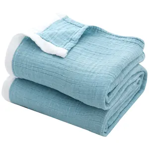 BLX बेबी केयर कंबल Confortable नरम छू पानी अवशोषण घर डेको के लिए 100% कपास रजाई बना हुआ जाजम बिस्तर सेट रजाई