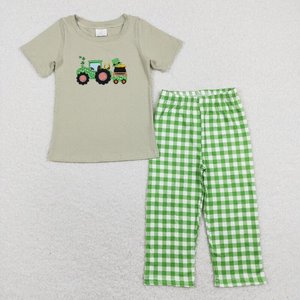 Little Boy Boutique citrouille camion imprimer tenues d'automne enfants en gros bambin garçon pyjamas ensemble de vêtements - Product Image 2