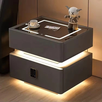 Table de chevet moderne intelligente en gros, table de chevet flottante, table de chevet luxueuse avec lumière, table de chevet blanche crème