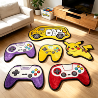 Spielcontroller-förmiger Teppich Deko-Teppich Maßgefertigter Anime-Teppich Flauschige Teppiche Bedruckter Kaschmir-Teppich mit Stanzmuster Pokémon-Muster Gamepad-Teppich