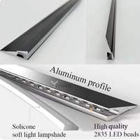 Bande lumineuse LED ultra-mince pour armoire profilée en aluminium montée en surface 45 degrés éclairage oblique avant lampe d'étagère cachée