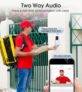 Timbre con Cámara Inteligente Ubox para Seguridad del Hogar, 1080P, Mini Cámara con Visión Nocturna Infrarroja, Detección PIR, IP65, Campo de Visión de 135 Grados, Video Wifi Bidireccional - Product Image 3