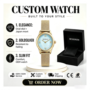 Reloj de Cuarzo Personalizado de Fábrica para Mujer, Elegante, Analógico, con Números Romanos, Correa de Cuero y Acero Inoxidable, Caja Ovalada, Montre Femme - Product Image 2