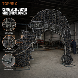 Arco <span class=keywords><strong>de</strong></span> luz navideño para exteriores con diseño <span class=keywords><strong>de</strong></span> sombrero <span class=keywords><strong>de</strong></span> árbol <span class=keywords><strong>de</strong></span> Navidad para <span class=keywords><strong>la</strong></span> entrada del mercado navideño en <span class=keywords><strong>la</strong></span> plaza <span class=keywords><strong>de</strong></span> <span class=keywords><strong>la</strong></span> ciudad, <span class=keywords><strong>ruta</strong></span> <span class=keywords><strong>de</strong></span> exhibición <span class=keywords><strong>de</strong></span> punto <span class=keywords><strong>de</strong></span> referencia estacional - Product Image 5