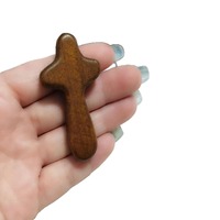 Glatt poliertes Naturholz-Handkreuz, Taschen-Gebetskreuz, religiöses Holzkreuz, Trost-Ornament für Gläubige, Großhandelslieferung