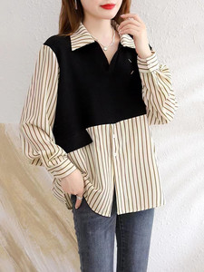 Top informal de otoño para mujer, nuevo conjunto de dos piezas de punto falso de manga larga de <span class=keywords><strong>estilo</strong></span> explosivo, elegante, ajustado para chicas regordetas, patrón sólido - Product Image 4