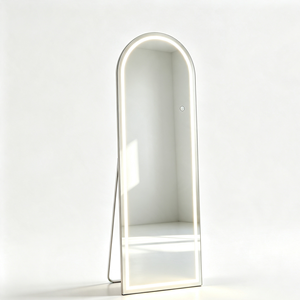 <span class=keywords><strong>Miroir</strong></span> mural LED pleine longueur, fixé au mur ou sur <span class=keywords><strong>pied</strong></span>, éclairage réglable avec commande tactile, <span class=keywords><strong>grand</strong></span> <span class=keywords><strong>miroir</strong></span> de dressing pour chambre à coucher et décoration intérieure - Product Image 1