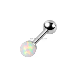 Vendita calda nuovo stile moda palla opale lingua bilanciere in acciaio inox di alta qualità orecchio trago piercing gioielli