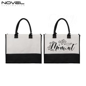 Sacs fourre-tout en coton et lin personnalisés de luxe pour femmes, cadeaux promotionnels à faire soi-même, réutilisables, sublimation - Product Image 4